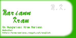 mariann kram business card